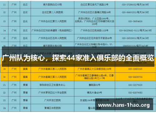 广州队为核心，探索44家准入俱乐部的全面概览