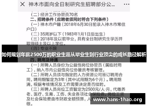 如何规划年薪2500万的职业生涯从毕业生到行业顶尖的成长路径解析